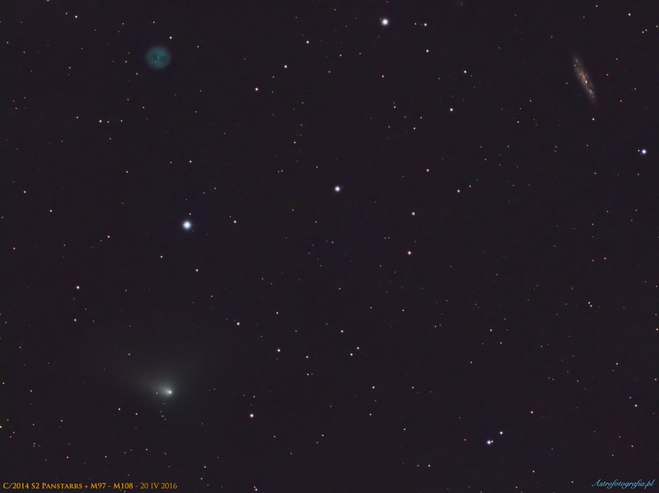 Kometa C/2014 S2 Panstarrs w pobliżu M98/M108